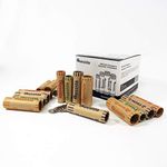 Cassida Preformed Coin Roll Wrappers. 100 Assorted Pack (Penny, Nickel, Dime, Quarter) Durable Preformed Paper Tubes Crimped on One End - Federal Reserve and ABA Standards (A-CWAP)