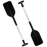 Kayak Paddle Telescoping Kayak Paddles Canoe Paddle with Plastic Blades T-Handle Boat Paddle Portable Boat Oars for Canoes, Inflatable Boats, Emergency Boats 2 PCS