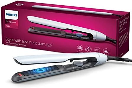 PHILIPS Hair Straightener BHS520/00, ThermoShield Technology to lower heat damage, Argan Oil Infused Plates, 2x Ionic Care for Frizz-free, smooth, shiny hair (New Model) Blue