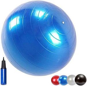 HCE Gym Ball, 65cm Balancing Yoga Ball Chair Stability Commercial Swiss Pilates Birthing Ball, Anti-Burst Extra Thick Exercise Ball - Slip-Resistant 300lbs Home & Gym Workout - Free Pump (Blue)