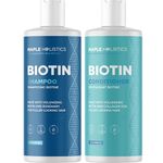 Rosemary Biotin Shampoo and Conditioner Set - Sulfate Free Shampoo and Conditioner with Coconut Argan and Jojoba Oils for All Hair Types - Paraben Sulfate and Silicone Free