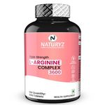 NATURYZ Triple Strength 3600mg L-Arginine Complex | Bioactive form Arginine AKG & HCL for better absorption | Improves Pump & Performance | Ideal Pre-workout Supplement - 50 Tablets