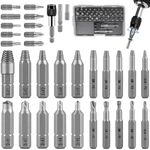 Serplex® 33PCS Damaged Screw Extractor Set Stripped Screw Extractor Set for Broken Bolt, Screw Extractor Remover Tool with Socket Extension Drill Bits Tools Set, Easily Remove Stripped Screws