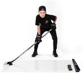 ACE HOCKEY Shooting Pad 30" x 60" with Puck Passer - Synthetic Ice Mat Hockey Puck Rebounder Included - 12.5 sqft Shoot Pad with Double Sided Passer for One Timers - Practice Hockey Shooting, Passing