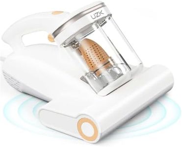 Bed Vacuum Cleaner Mattress Vacuum Cleaner,16Kpa Powerful Handheld Vacuums with UV-C Light & Double Dust Cup & High Heating & Ultrasonic & HEPA Filter for Bed Sofa(Corded,Silver White)
