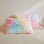 XeGe Rainbow Faux Fur Fluffy Throw 