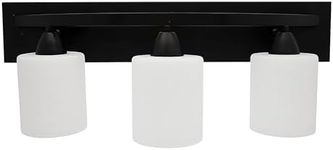 Dorence Bathroom Light Fixtures - Oil-Rubbed Matte Black Vanity Lights with Modern Milk Glass Shades - Interior Lighting Over Mirror - Bathroom Light Fixtures - E26, 100W LED, Bulbs Not Included