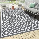 Pauwer Outdoor Rug 5'x7' Waterproof Patio Rug Reversible Mats Outdoor Carpet RV Camping Rugs Plastic Straw Rug Outdoor Area Rug for Patios, Camping, Porch, RV, Balcony, Beach, Deck