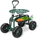 BESTHLS Garden Cart with Seat on Wh