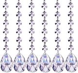 12 Pcs Acrylic Teardrop Crystal Chandelier, Clear Chandelier Pendants Parts Beads, Garland Hanging Beaded Curtains, Great for Wedding, Home, Table Party Decoration