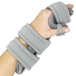 Vive Resting Hand Splint - Night Immobilizer Wrist Finger Brace - Thumb Stabilizer Wrap - for Arthritis, Tendonitis, Carpal Tunnel Pain - Functional Support for Sprains Fractures (Left (Small), Grey)