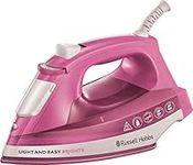 Russell Hobbs 25760 Light and Easy Brights Steam Iron, Ceramic Soleplate with Continuous and Vertical Steam Function, Rose, 2400 W