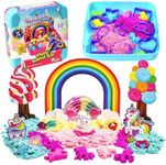 BRYTE Unicorn Wonderland Play Sand Kit | All Inclusive Rainbow Sand Kit with 2.5 lbs Colored Play Sand and 25 Play Sand for Kids Mix-Ins and Tools | Gift-Ready Unicorn Toys for Girls Age 6-8, Medium