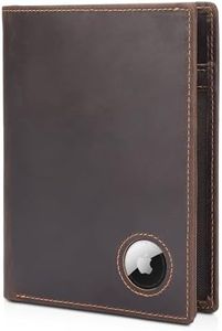 Polare Luxury RFID Blocking Leather Passport Holder Travel Wallet For Men and Women (Dark Brown with AirTag Slot)