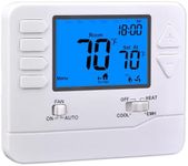 Suuwer Heat Pump Thermostat - Programmable Thermostat for Home - 2H/1C - Large Digits Thermostats