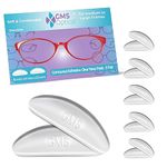 GMS Optical 1.3mm Ultra-Thin / 18mm Long Length - Anti-Slip Adhesive Contoured Silicone Eyeglass Nose Pads with Super Sticky Backing for Glasses, Sunglasses, and Eye Wear - 5 Pair (Clear)