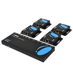 OREI 1x4 HDMI Extender Splitter Multiple Over Single Cable CAT6/7 1080P with IR Remote EDID Management - Up to 165 Ft - Loop Out - Low Latency - Full Support