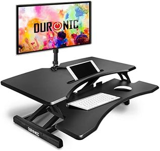 Duronic Standing Desk Converter DM05D17 Adjustable Sit Stand Desks Workstation Wood Height Adjusting Sitting Riser for Office Table PC Laptops Computer Monitor Screen Keyboard and Mouse
