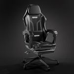 DROGO Onyx Gaming Chair with Premium PU Leather, Armrests, Adjustable Neck & Lumbar Support Pillow | Computer Chair for Study | Ergonomic Office Chair for Work from Home with Footrest & Recline(Black)