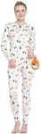 MANCYFIT Halloween Costumes Thermal Underwear for Women Long Johns Set Fleece Lined Ultra Soft Snowman White XX-Large