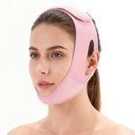 Chin Strap for Sleeping & Double Chin Reducer, V-Line Lifting Mask for Women/Men – Reusable Jawline Shaper, Face Sculpting & Slimming Strap, Adjustable Neck Mask for Firming (1pcs Pink)