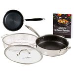 Copper Chef Titan Pan, Try Ply Stainless Steel Non-Stick Frying Pans, 5-Piece Cookware Set with Recipe Book (9.5 Inch with 8 Inch Pan)