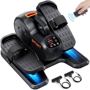 Dripex Under Desk Elliptical Machine, 3-IN-1 Mini Electric Cross Trainer, Ellipse Leg Exerciser for Seniors, Seated Pedal Exerciser w/10 Levels Adjustable Speed/Resistance, Fully Assembled (Orange)