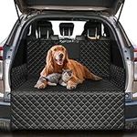 Dog Cargo Liner SUV, Waterproof Pet Cargo Cover Car Trunk Mat with Bumper Flap Protector Washable Nonslip Dog Seat Cover with Storage Pockets, Universal Size for Truck and SUV 185 * 105cm Black