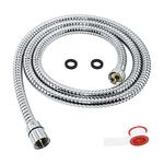 MOSSNDAR Shower Hose,60" Stainless Steel Shower Hose Extra Long,Shower Hose Attachment with Brass Insert,Washer,Teflon Tape,Flexible Handheld Shower Hose Extension,Universal Shower Hose Replacement