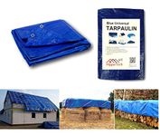 HipperTech® 3m x 3m / 10ft x 10ft Blue Waterproof Tarpaulin - Tarp Sheet Cover - Woven Polyethylene and Laminated 3m x 3m = 9m² (10ft x 10ft = 100sq ft) - 60 GSM - Weight