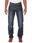 New Mens Enzo Regular Fit Straight Denim Blue Jeans Pants All Waist Sizes Light Stone Wash 46 W X32L