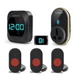 LIOTOIN Wireless Caregiver Pager Elderly Alarm Call Button Personal Alarms Call Bell For Elderly Patient Disabled Nurse Alert System 3 Waterproof Call Button 2 Plugin Receiver