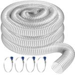 4" x 20' Ultra Flex Clear-Vue Heavy Duty PVC Dust Collection Hose, Debris and Fume Collection Dust Hose Kit, MADE IN USA! (Hose w/Thumbscrew Clamps)