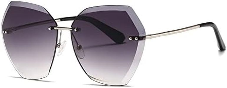AEVOGUE Sunglasses For Women Oversized Rimless Diamond Cutting Lens Sun Glasses AE0534