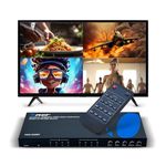 OREI Quad Multi HDMI Viewer 4 in 2 Out, HDMI Matrix Switcher 4 Ports Seamless Switching and IR Remote Supports 4K PIP PS5/PC/DVD/Security Camera, HDMI Switch RS-232 Optical Out - HDS-402MV