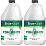 6% Food Grade Hydrogen Peroxide Solution - 2 Gallons - Natural Multipurpose Cleaner - Made in USA - Ideal for Commercial, Residential, Kitchen, Bath, Laundry, and More - Ecofriendly