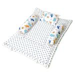 NWF | Pack of 4 – 100% Cotton Baby Bedding Set | Mattress & Soft Daytime Bedding for Infants (0–24 Months) | 26”x40” | Blue Plane Cloud Design
