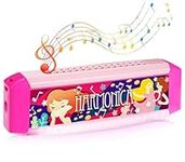 Harmonica Toy for Boys Girls, CestMall Portable Children's Musical Instrument with Light and C 16 Hole, Plastic Educational Toys Beginner's Harmonica Toys Gifts for Kids Student Birthday Christmas 3+