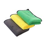 Force24 Microfiber Car Cleaning Cloth Super Soft 800 GSM Multicolor Microfiber Cloth for Car and Bike Scratch Less Drying, Cleaning and Detailing (Mix Color (Pack of 3))