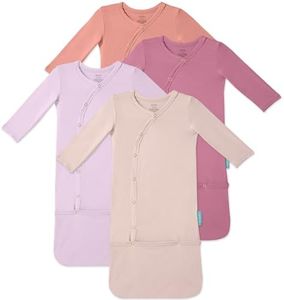 PurComfy Supersoft Baby Sleeper Gowns, Premium Bamboo Viscose Infant Nightgown Sleepers Preemie Newborn Snap Bundler