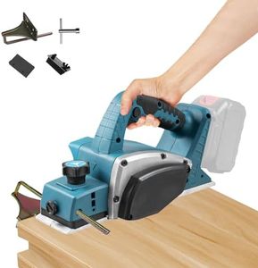 Cordless Planer Compatible with Makita 18V Battery, 15000RPM Brushless Electric Wood Planer with 82mm Width, 0-2MM Adjustable Depth for Woodworking Furniture DIY (no Battery)