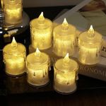 JRM Smokeless & Flameless LED Tealight Acrylic Decorative Tea Light Candles for Diwali, Home Décor, Gifting, Birthday, Christmas, Festival Decoration (LED Crystal Candle, Pack of 6)