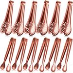 Vesici 12 Pieces Mini Serving Tongs Small Tongs Serving Utensils, Ice Tongs Mini Sugar Tongs, Small Tongs for Appetizers, 5 Inch and 4 Inch(Rose Gold)