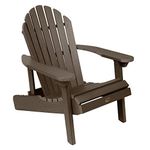 Highwood Hamilton Folding and Reclining Adirondack Chair, Adult Size, Weathered Acorn