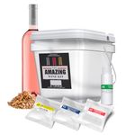BestwineAmerica Amazing Wine Kit – White Zinfandel Blush Rosé – Makes 23L (30 Bottles) – Easy Homemade Wine Making Kit – 6L Concentrate with Oak Chips