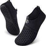 SEEKWAY Water Shoes Women Men Quick-Dry Beach Aqua Socks Barefoot Non Slip Swim Pool Outdoor Surf River Lake Yoga SK001 Black Size 6.5-7.5 W/5.5-6.5 M