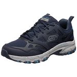 Skechers Men's Hillcrest Sneaker, Navy Leather Mesh Synthetic Trim, 9 UK