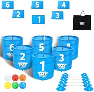TOY Life Bucket Golf, Backyard Golf Bucket Game for Adults Kids, 6 Holes Golf Course with Balls and Flag, Outdoor Indoor Golf Yard Game for Beach, Camping and Lawn