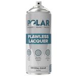 Polar Flawless Lacquer Spray - 400ml, Clear - Protective Coating for Wood, Ceramic, Glass, Plastic & Metal - Scratch Resistant & UV Protection - Primer for DIY, Interior & Exterior - Satin Finish