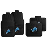 Fanmats Detroit Lions Set of 4 Car Mats for Cars, SUV, Pickups - All Weather Technology Protection, Deep Reservoir Design, Universal Fit - 3D NFL Team Logo - 29”x17” Front - 14” x 17” Rear Mat